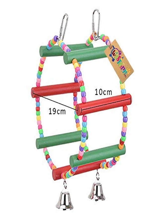 ويستيرن إرا لعبة أرجوحة خشبية طبيعية بعجلة خرز للطيور من العصر الغربي - Image 2